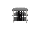 AVF SDC600CM-A up to 32" Chrome Effect / Black Glass Classic - Corner Glass TV