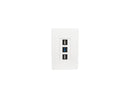 Tripp Lite N080-103 3-Port Single-Gang Universal Keystone Wallplate