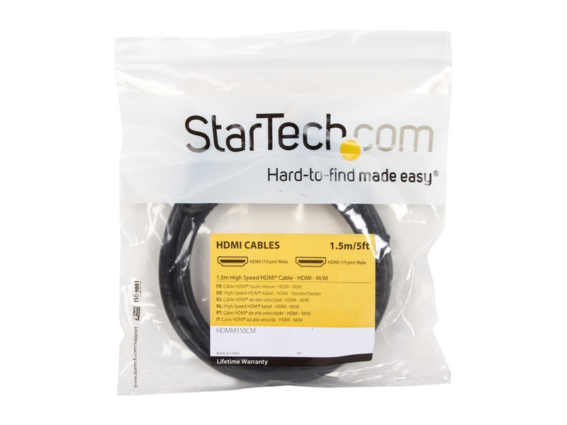 StarTech.com HDMM150CM 4.92 ft. (1.5m) Black HDMI (19 pin) to HDMI (19 pin) HDMI