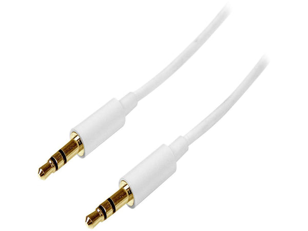 StarTech.com MU1MMMSWH 3.3 ft [1 m] 3.5mm Stereo Audio Cable - Male to Male