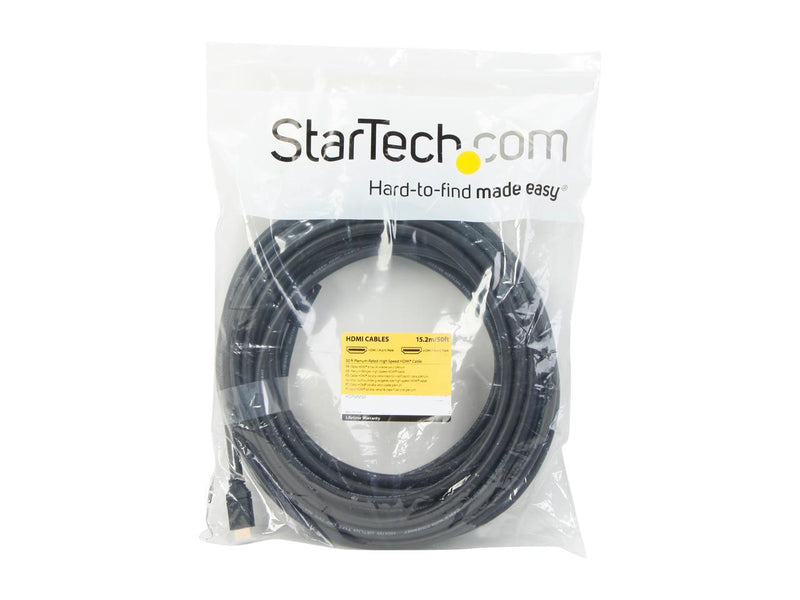 StarTech.com 50 ft 15m Plenum-Rated High Speed HDMI Cable - HDMI to HDMI - M/M