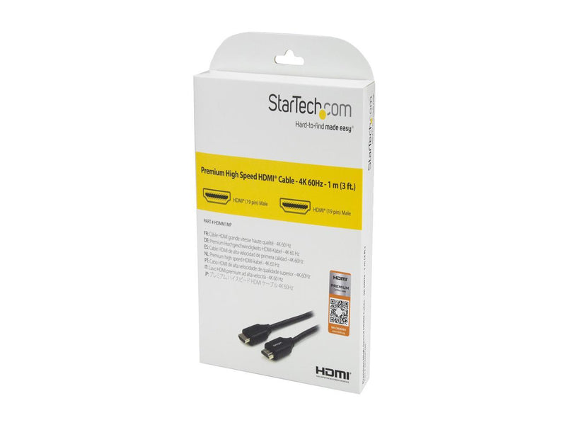 StarTech.com HDMM1MP Black 1 x HDMI (19 pin) Male  
1 x HDMI (19 pin) Male