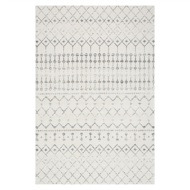 NULOOM BLYTHE 8 X 8 POLYPROPYLENE GEOMETRIC MOROCCAN AREA RUG - GRAY - Brand New