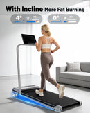 YAGUD WALKING PAD WITH 8% INCLINE, 3 IN 1 TREADMILL FOR HOME & - Scratch & Dent