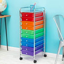HONEY CAN DO RAINBOW 10-DRAWER METAL ROLLING STORAGE CART CRT-02214 - RAINBOW - Like New