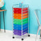 HONEY CAN DO RAINBOW 10-DRAWER METAL ROLLING STORAGE CART CRT-02214 - RAINBOW - Like New