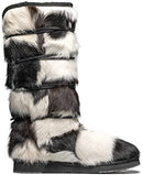 AU&MU AUMU Women Sheepskin Fur Wooden Bead String Stylish Winter Snow Boots 11 - Like New