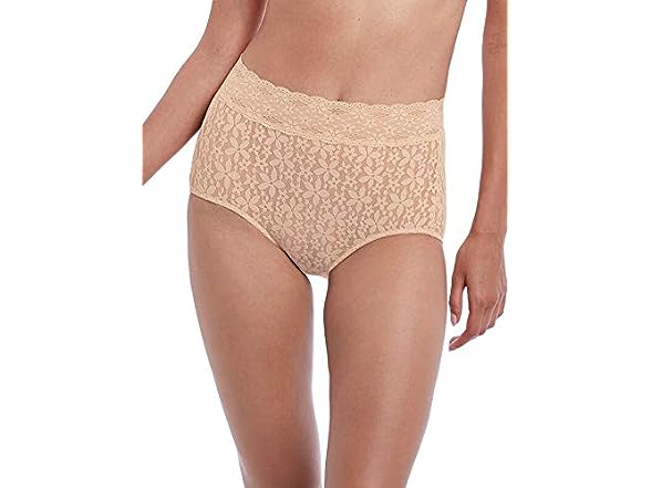 WACOAL WOMEN'S HALO LACE BRIEF PANTY, SAND, X-LARGE - SIZE: WOMEN X-LARGE - SAND - Brand New