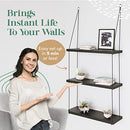 OMYSA Hanging Shelves for Wall 3 Tier Hanging Plant Shelf B09TS27YZM - Black - Brand New