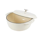 AMAZON BASICS CAST IRON DUTCH OVEN POT WITH LID ENAMELED ROUND 6-QUART - WHITE - Like New