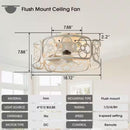 FARMHOUSE 18 IN. FARMHOUSE FLUSH MOUNT CEILING FAN W/ LIGHT AND - Scratch & Dent