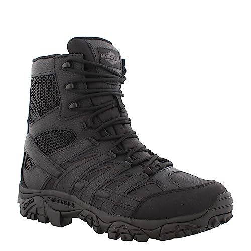 J15845 MERRELL MEN'S 8INCH MOAB 2 WATERPROOF TACTICAL BOOTS BLACK SIZE 10.5 - Like New