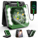 INNOPOWER 20000MAH SOLAR POWER CAMPING FAN WITH LED LANTERN CKFAN-001 - GREEN - Like New