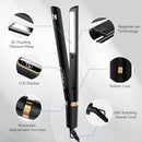 NICEBAY TITANIUM FLAT IRON HAIR STRAIGHTENER CURLER 2 IN 1,FAST HEATING - GOLD - Like New