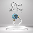 VALENTOV HANDCRAFTED TURQUOISE RING STONE PLATED 18K GOLD RING WOMEN - SIZE: 9 - Like New