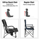 G4Free Low Sling Folding Beach Camping Chairs Compact Concert B08HWJR1LJ Black - Like New