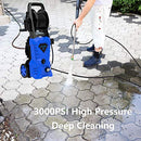 WHOLESUN 3000PSI Electric Pressure Washer 2.4GPM Washer 1600W (Blue) - Renewed - Like New