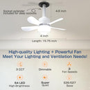 EONINI SOCKET CEILING FANS WITH LIGHTS AND REMOTE SOCKET FAN LIGHT-MULTI COL. New