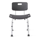 MDS89745KDMBG-NEW MEDLINE SHOWER CHAIR BATH BENCH BACK, SUPPORTS 300 LB - GREY - Brand New
