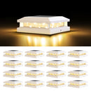 BRIGHTEVER SOLAR POST CAP LIGHTS OUTDOOR 16 PACKS FOR 4X4 4.5X4.5 5X5 - WHITE - Like New