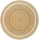 VE-RUG-VIPANTH-EXPORTS-BEIGE-WHITE-LINE-6-FEET-ROUND-72-X-72-INCHES - Brand New
