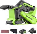 Greenworks 24V Brushless Cordless 3" x 18" Belt Sander Kit BEG401 - GREEN/BLACK - Like New
