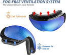 VANRORA SNOWBOARD FRAMELESS INTERCHANGEABLE LENS ANTI FOG 100% UV - BLACK/RED - Like New