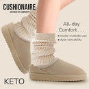 CUSHIONAIRE KETO WOMENS SLIPPERS SLIP-ON SUEDE MULE SLIPPER - SIZE 8 - BISCUIT - Like New