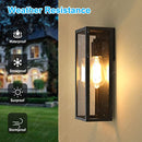 VERRON 2PACK OUTDOOR WALL LANTERNS EXTERIOR WATERPROOF WALL SCONCE B04017P2PK-BK - Like New