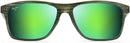Maui Jim Onshore Sunglasses - Olive Stripe Fade/Green Mirror Polarized - Like New