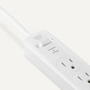 AMAZON BASICS SURGE PROTECTOR POWER STRIP, 6-OUTLET, 790 JOULES, 6FT, WHITE - Like New