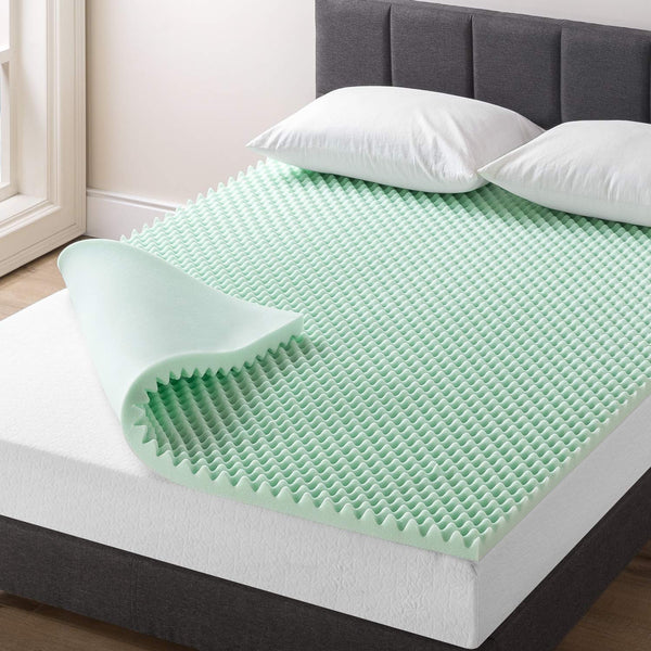 BEST PRICE MATTRESS 2 INCH EGG CRATE MEMORY FOAM MATTRESS TOPPER GREEN - Brand New