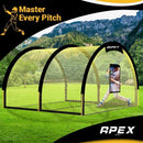 APEX SPORTS PORTABLE 22FT X 12FT X 8FT BASEBALL & SOFTBALL BATTING CAGE - YELLOW - Like New