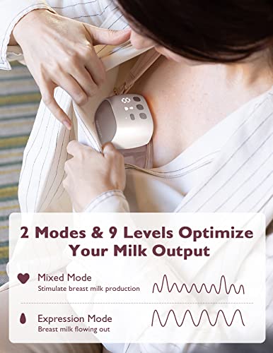 Momcozy S9 PRO Wearable Breast Pump, LED, Double Electric, 24MM, 1-Pack - Gray - Like New