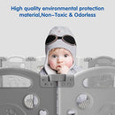 Albott Baby Playpen 14 Panels Foldable Baby Fence Game Panel - White+Grey - Like New