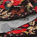ROTTOGOON ROUND RUG 4FT WASHABLE CIRCLE SOFT FLORAL RUG RUBBER BACKING - BLACK - Like New