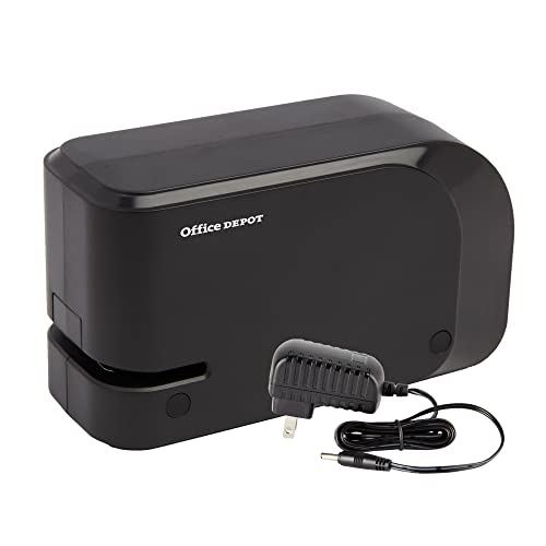 OFFICE DEPOT HALF-STRIP COMPACT ELECTRIC STAPLER, BLACK, 71757 - BLACK - Like New
