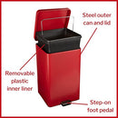 McKesson 81-35267 Entrust Waste Can, Square, 8 gal, Red - Brand New
