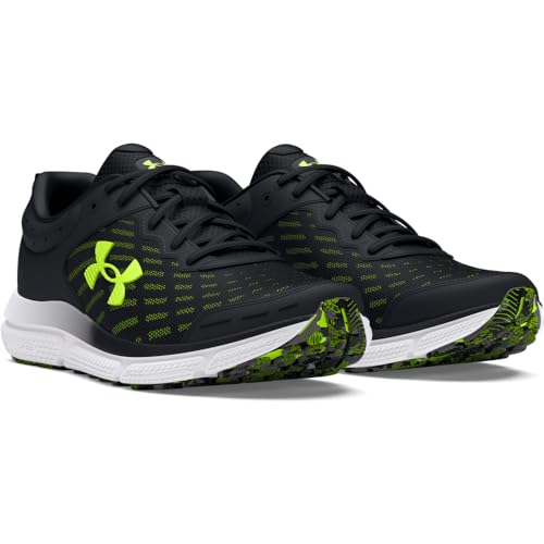 Under Armour Men's Charged Assert 10 Black/Black/High Vis Yellow Size 12 - Like New