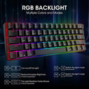KOORUI Gaming Keyboard 6056611 26 RGB Backlit Blue Switch MK061 - BLACK - Like New