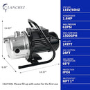 LANCHEZ 1.6 HP SHALLOW WELL PUMP 1500 GPH STAINLESS GARDEN IRRIGATION - BLACK - Like New