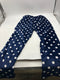 FASHION EXTRA SOFT FLEECE PAJAMAS PANTS - NAVY WITH WHITE POLKA DOTS - S - Brand New