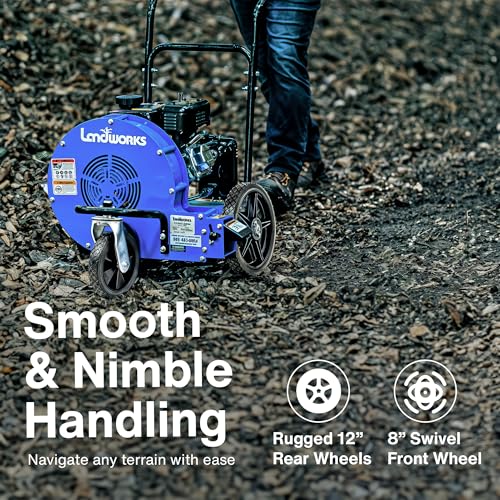 LANDWORKS WALK-BEHIND LEAF BLOWER 7HP 212CC GAS ENGINE 1500 CFM GUO022 - BLUE - Like New