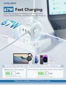SUREANCE 67W UNIVERSAL TRAVEL ADAPTER WORLD TRAVEL PLUG ADAPTER SA-PQ67 - WHITE - Like New