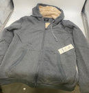 EURO JOY MEN'S SWEATER WITH FULL ZIP INLINED FUR - SIZE: MEN 2XL - CHARCOAL - Brand New