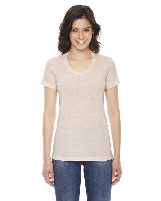 TR301W American Apparel Ladies Triblend Short-Sleeve T-Shirt Tri-Oatmeal XL Like New