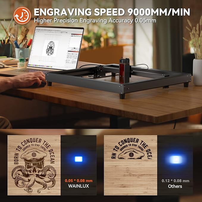 WAINLUX LASER ENGRAVING 60 W WAINLUX JL7 CNC LASER CUTTER 10 W COPRESSED - BLACK - Like New