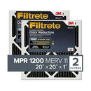 FILTRETE 20X20X1 AIR FILTER MPR 1200 MERV 11 3-MONTH PLEATED 2 FILTERS - Brand New