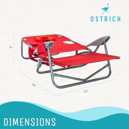 OSTRICH ON YOUR BACK BACKPACK BEACH CHAIR WITH FACE HOLE OYB-1003R - RED - Brand New