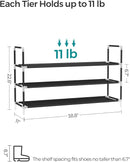 SONGMICS 3-Tier Shoe Rack with Shelves for Closet Entryway ULSH053B01 - Black Like New